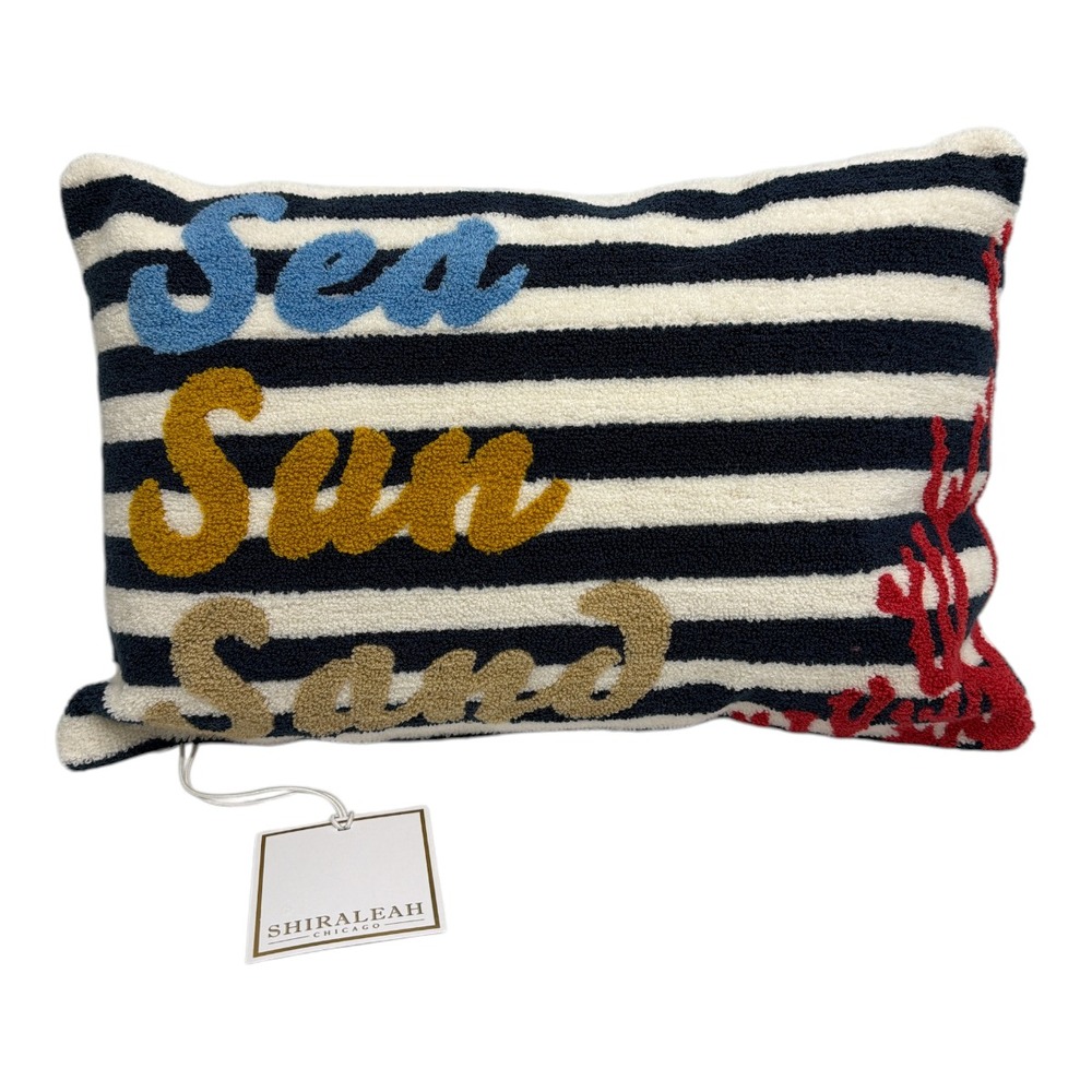 Shiraleah Chicago Sea Sun Sand Lobster Decorative Pillow 18x12 NWT
